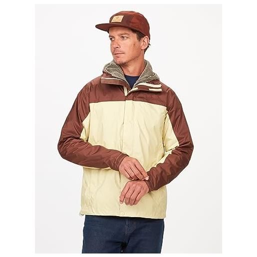 Marmot precip eco jacket lightweight hooded rain jacket uomo, blu (arctic navy), l