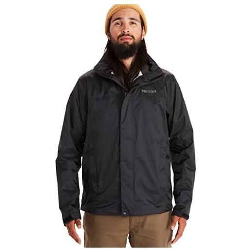 Marmot precip eco jacket lightweight hooded rain jacket uomo, multicolore (limelight/vetiver), l