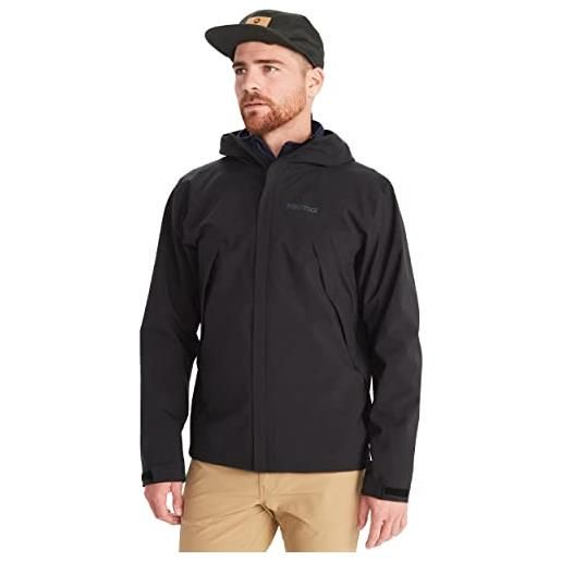 Marmot precip eco pro jacket lightweight hooded rain jacket uomo, nero (black), m