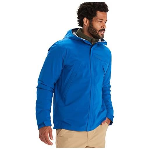 Marmot precip eco pro jacket lightweight hooded rain jacket uomo, blu (dark azure), s