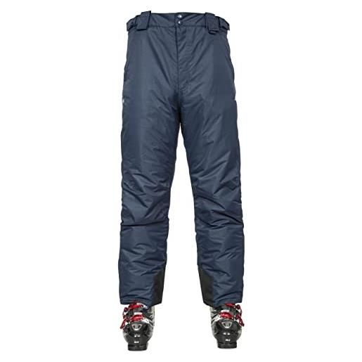 Trespass bezzy waterproof ski, pantaloni con cerniere alla caviglia, ghette e ventilazione laterale uomo, marina militare, s