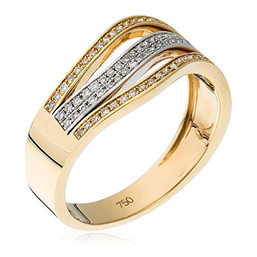 Orphelia finering - anello, con diamante, due ori, misura 52 (16.6)