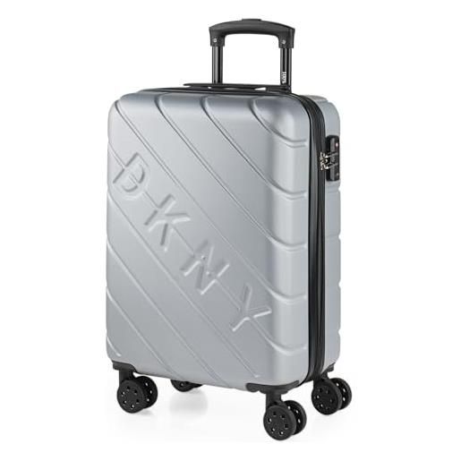 DKNY - valigia 55x40x20 trolley bagaglio a mano. Valigie e trolley per i tuoi viaggi in cabina. Trolley bagaglio a mano, argento
