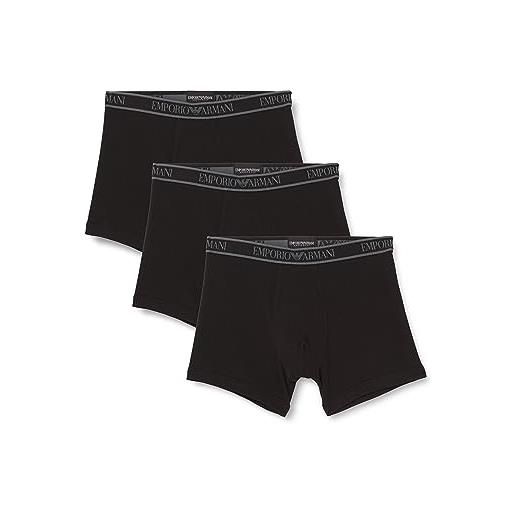 Emporio Armani men's 3-pack core logoband boxer, black/black/black 1, s (pacco da 3) uomini