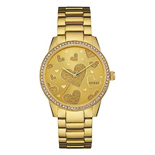 Guess w0699l2 - orologio da polso da donna, acciaio inossidabile, colore: oro