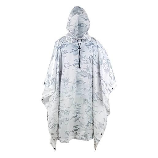MINUSE poncho impermeabile impermeabile abbigliamento antipioggia per esterni abiti da escursionismo da campeggio ombrello da viaggio attrezzatura da pioggia, cp-mimetica da neve, taglia unica