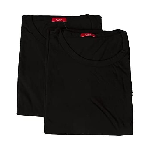 RAGNO SPORT confezione 2 t-shirt intime uomo camiciola cotone manica corta girocollo bipack articolo 601417, 020b nero, xxl