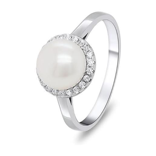 Brilio anello elegant silver ring with pearl and zircons ri034w - circuit: 56 mm sbs1283-56 marca, estándar, metallo, nessuna pietra preziosa