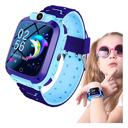 Orologio intelligente per bambini con sim card impermeabile smartwatch per  bambini doppi orologi intelligenti (blu)
