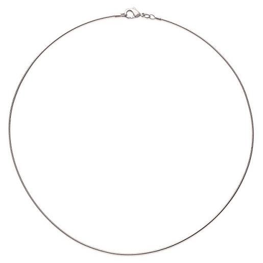 Tata Gisèle - collana girocollo semirigida in argento 925/000 rodiato, 40 cm