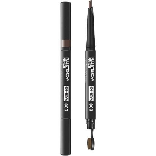 Pupa full eyebrow pencil matita sopracciglia 003 dark brown