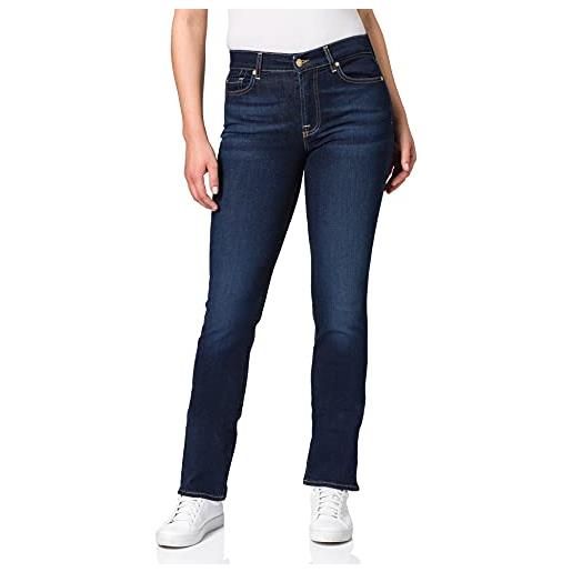 7 For All Mankind the straight rinsed blue jeans, blu scuro, 38 it (24w/30l) donna