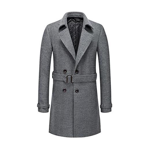 ZWEBY trench da uomo invernale cappotto lungo da uomo spesso cappotto da uomo giacca a vento calda casuale (colore: gray, size: m)