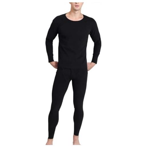 JPXJGT elastico traspirante completo termico uomo in pile calzamaglie termica & maglie termiche set(color: black, size: 7xl)