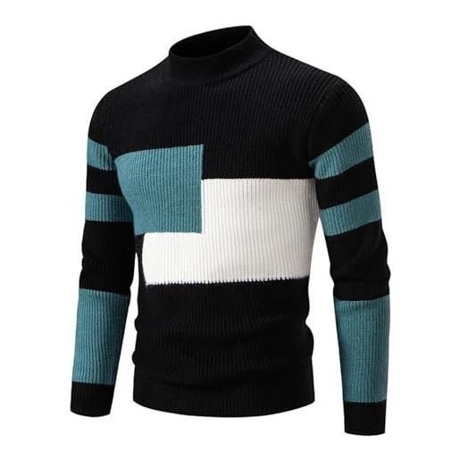 Generic maglione cotone uomo - maglione di lana lavorato a maglia da esterno a maniche lunghe casual in colori assortiti per autunno e inverno maglione oro