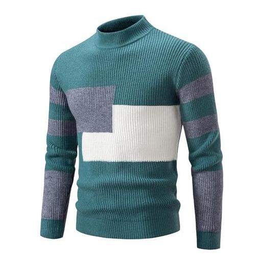 Generic maglione cotone uomo - maglione di lana lavorato a maglia da esterno a maniche lunghe casual in colori assortiti per autunno e inverno maglione oro