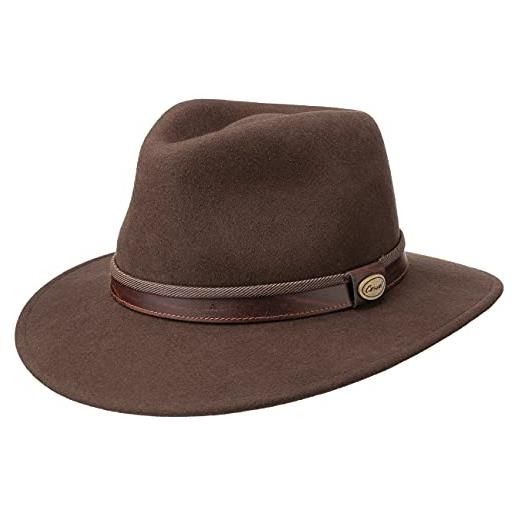 LIERYS cappello di feltro topo traveller uomo - made in italy da pioggia outdoor autunno/inverno - 59 cm marrone