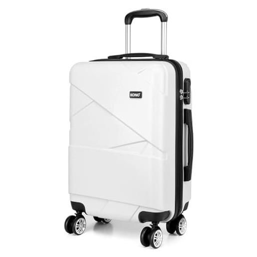KONO valigie media rigida 65cm trolley bagaglio a mano tsa con rotelle girevoli(24 pollici, beige)