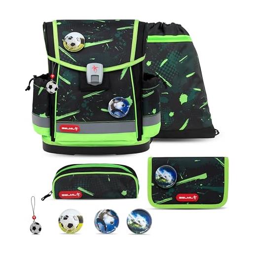 Belmil classy plus 405-78/ag/s - set di 5 zaini per la scuola con cintura toracica, neon sport, 36 x 27 x 16 cm, set per la scuola