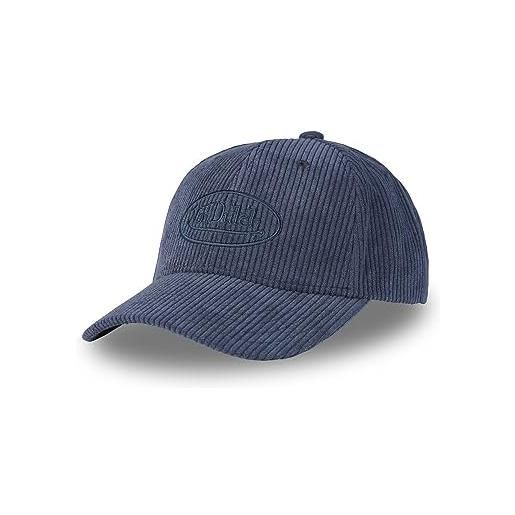 Von Dutch cappellino da uomo e donna, berretto 100% cotone, velluto a coste, blu, taglia unica