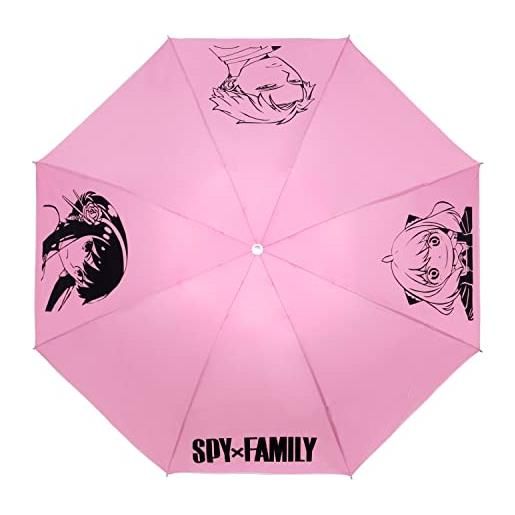 Roffatide anime spy×family 8 ribs ombrelli rosa ombrello da viaggio pieghevole compatto ombrello antivento impermeabile con protezione anti-uv