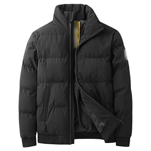 Roquorl parka da uomo invernale giacca calda spessa giacca con collo alto piumino giacca invernale spessa in cotone black 8xl