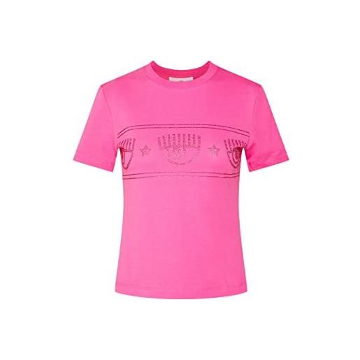 Chiara Ferragni t-shirt manica corta da donna marchio, modello ferragni print 74cbht02cjt00, realizzato in cotone. S rosa