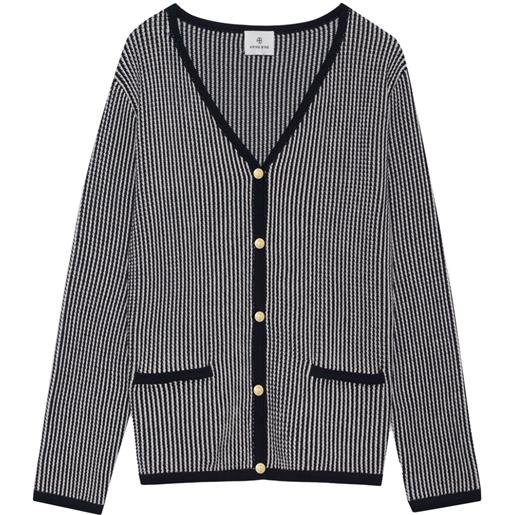 ANINE BING cardigan dave a righe - nero