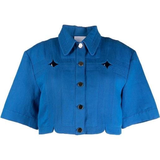 Acler camicia crop briar con cut-out - blu
