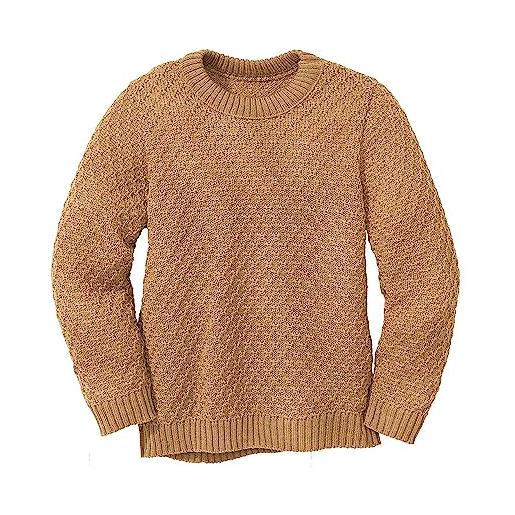 Disana maglione aran, particolarmente caldo, 100% lana merino biologica gots, ivn best, unisex, prodotto in germania, oliva, 110/116 cm