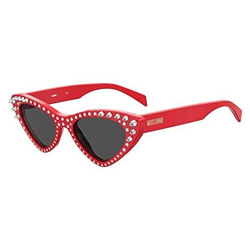 Moschino occhiali da sole mos006/s/str red/dark grey 52/18/140 donna