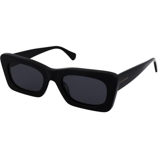 Hawkers black lauper | occhiali da sole graduati o non graduati | unisex | plastica | rettangolari | nero | adrialenti