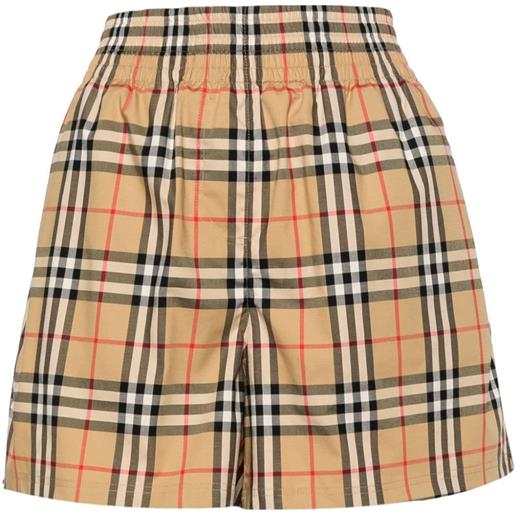 Burberry shorts con motivo vintage check - marrone