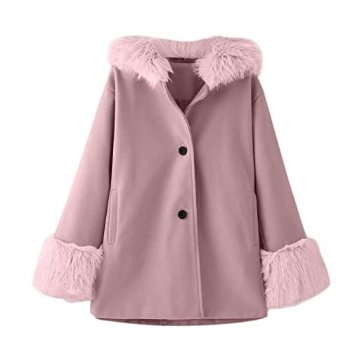 L9WEI 8 10 anni giacca invernale antivento da bambina per bambini giacca da cappotta con cappuccio in pile caldo per bambini abbigliamento bambina 24 mesi (pink, 6-7 years)