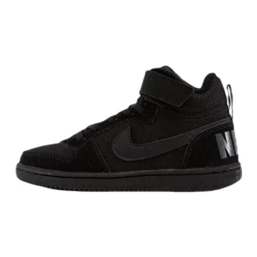 Nike court borough mid (psv), sneaker bambino, nero (black black), 30 eu