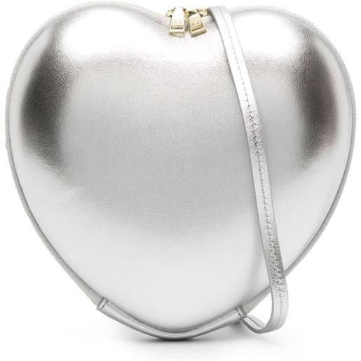 Maje borsa a tracolla con design cuore - argento