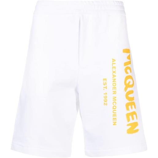 Alexander McQueen shorts con stampa - bianco