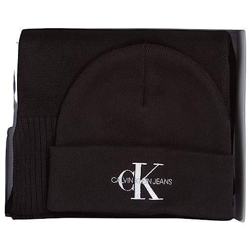 Calvin Klein Jeans set regalo donna set invernale berretto e sciarpa, nero (black), taglia unica