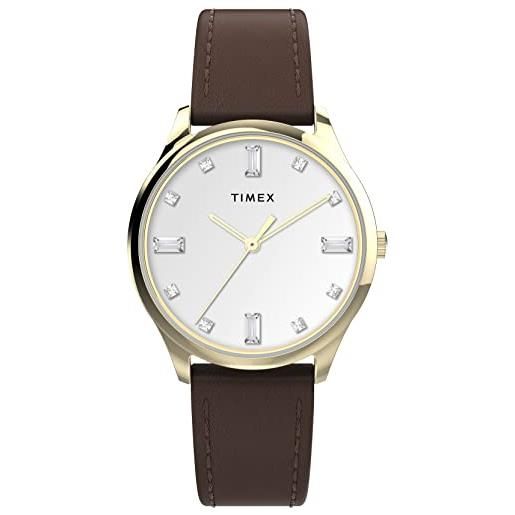 Timex main street, orologio donna, 32 mm con cinturino in pelle, tw2v76500