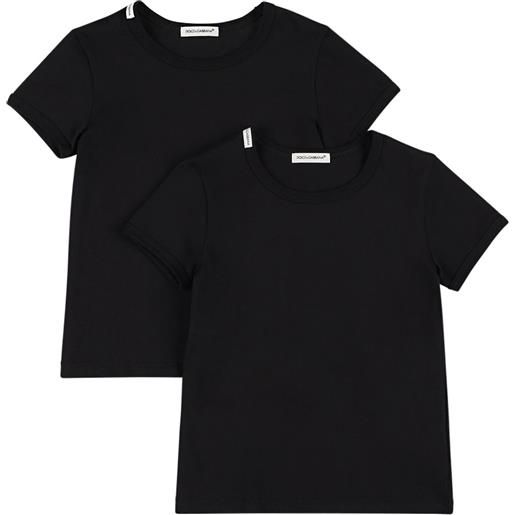 DOLCE & GABBANA set di 2 t-shirt in jersey di cotone