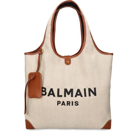 BALMAIN borsa shopping b-army in tela / logo