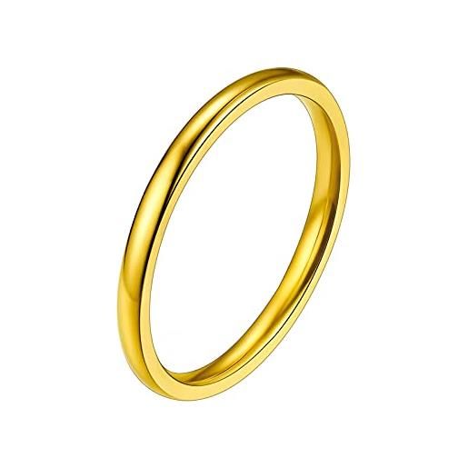 PROSTEEL anelli donna color oro uomo anello a fascia donna colore oro fede anelli finti oro misura 14