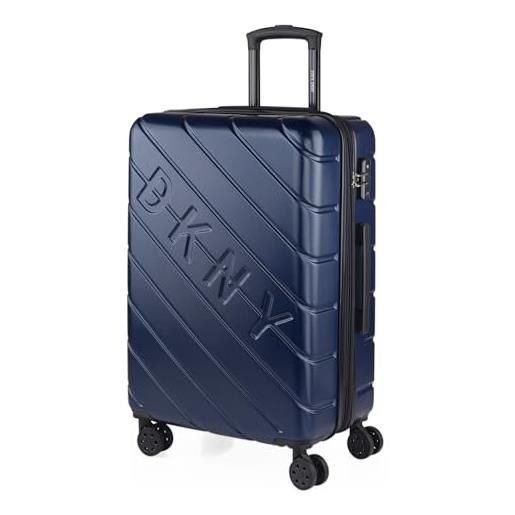 Dkny - valigia media da viaggio rigide. Trolley medio con 4 ruote. Materiale abs valigia media rigida in offerta resistente e super leggero - valigia 20 kg lucchetto tsa, marino