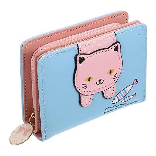 SHERCHPRY 2 pz porta monete portafoglio kawaii portafoglio in portafoglio gatto per ragazze portamonete gatto porta gatto piccolo alunno staffa circondare pelle sintetica
