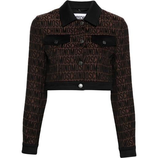 Moschino giacca con stampa crop - marrone