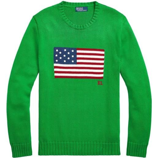 Polo Ralph Lauren maglione boxy flag - verde