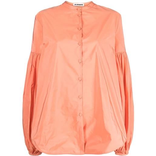 Jil Sander camicia con arricciatura - arancione