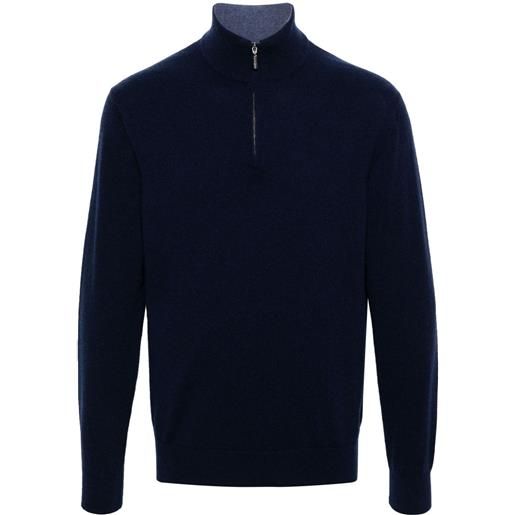 Cruciani maglione con mezza zip - blu