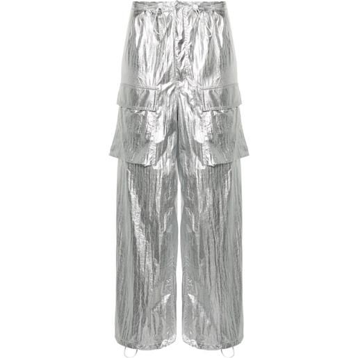 MM6 Maison Margiela pantaloni con coulisse - argento