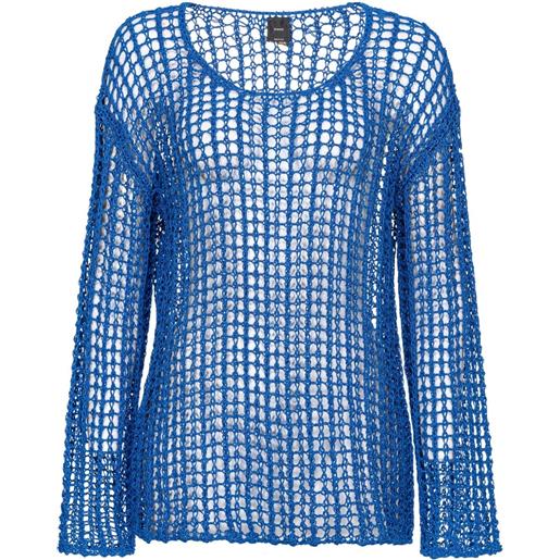 PINKO semi-sheer open-knit jumper - blu